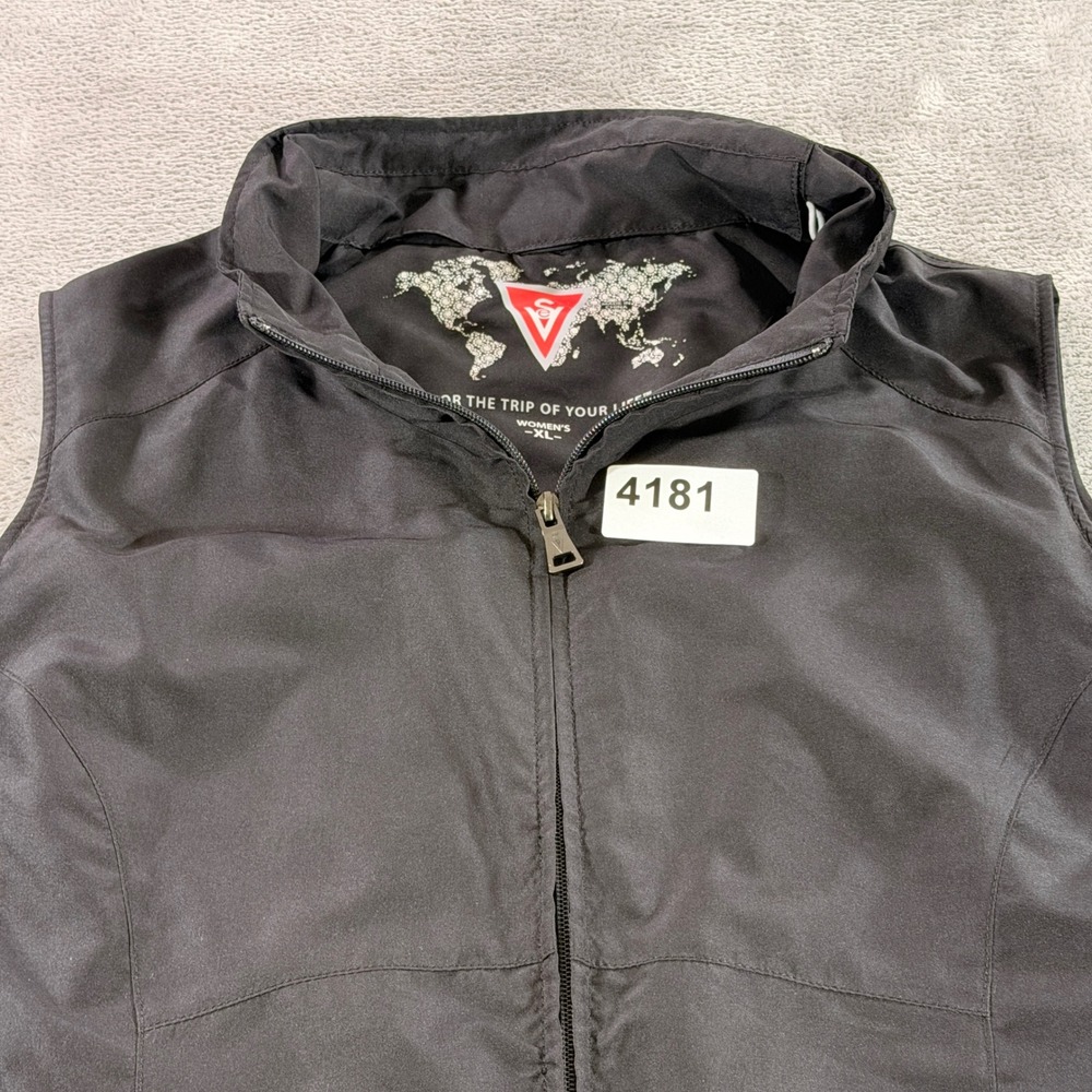 SCOTTEVEST Travel Vest Women XL Black Zip Up TEC Technology Enabled Clothing